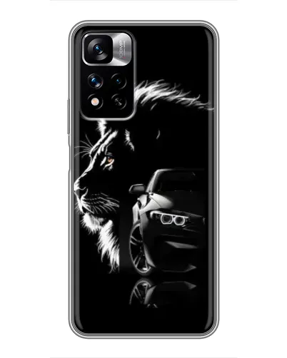 Чехол для Xiaomi Redmi Note 11 Pro Plus с картинкой «BMW и лев»