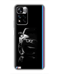 Чехол для Xiaomi Redmi Note 11 Pro Plus с картинкой «Силуэт BMW в темноте»