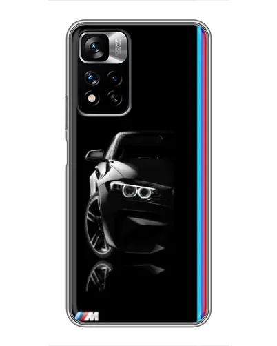 Чехол для Xiaomi Redmi Note 11 Pro Plus с картинкой «Силуэт BMW в темноте»