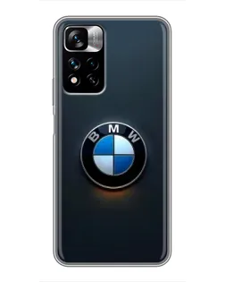 Чехол для Xiaomi Redmi Note 11 Pro Plus с картинкой «Логотип BMW — минимализм»