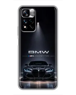 Чохол для Xiaomi Redmi Note 11 Pro Plus з картинкою «BMW крізь нічне місто» Чохол для Xiaomi Redmi Note 11 Pro Plus з картинкою «BMW крізь нічне місто»