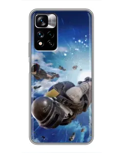 Чехол для Xiaomi Redmi Note 11 Pro Plus с картинкой «Десант PUBG — прыжок»