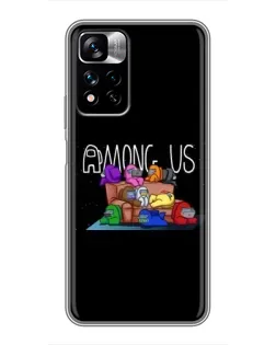 Чохол для Xiaomi Redmi Note 11 Pro Plus з картинкою «Логотип Among Us»