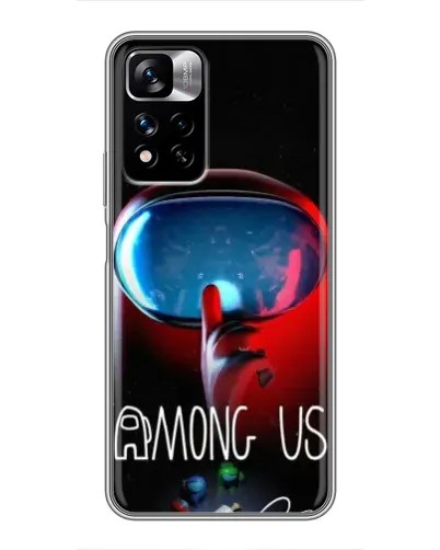 Чехол для Xiaomi Redmi Note 11 Pro Plus с картинкой «Красный импостер — макро»