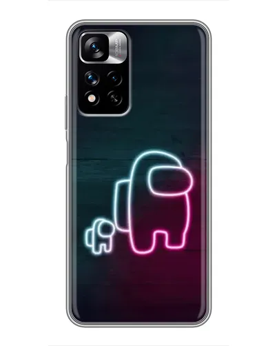 Чехол для Xiaomi Redmi Note 11 Pro Plus с картинкой «Among Us неон-арт»