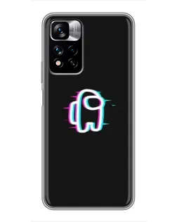 Чехол для Xiaomi Redmi Note 11 Pro Plus с картинкой «Among Us неон»