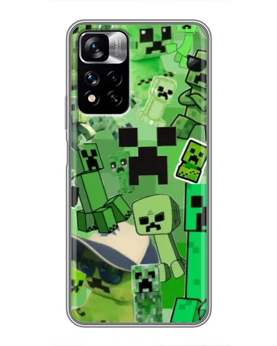 Чехол для Xiaomi Redmi Note 11 Pro Plus с картинкой «Криперы Minecraft»