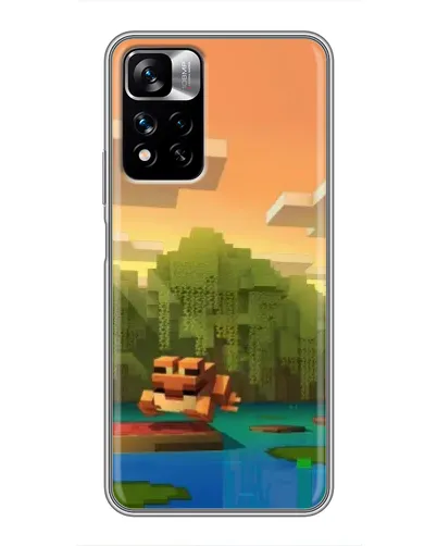Чехол для Xiaomi Redmi Note 11 Pro Plus с картинкой «Майнкрафт закат солнца»