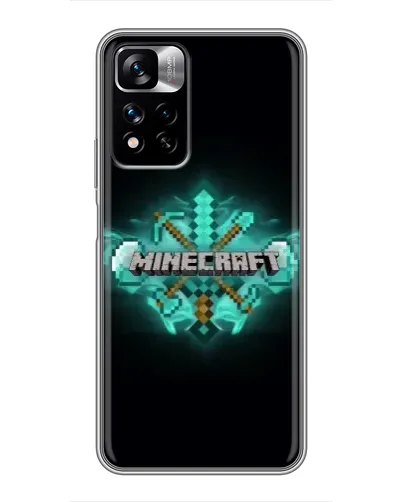 Чехол для Xiaomi Redmi Note 11 Pro Plus с картинкой «Minecraft Diamond лого»