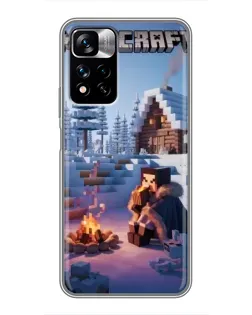 Чехол для Xiaomi Redmi Note 11 Pro Plus с картинкой «Зимний Minecraft»