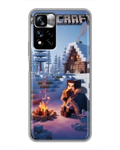 Чехол для Xiaomi Redmi Note 11 Pro Plus с картинкой «Зимний Minecraft»