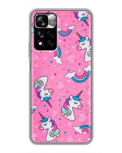 Чохол для Xiaomi Redmi Note 11 Pro Plus з картинкою «Unicorn паттерн рожевий»