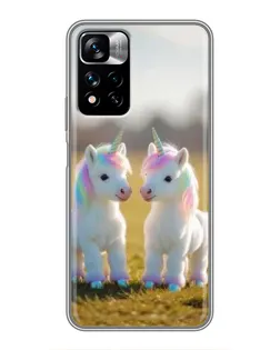 Чохол для Xiaomi Redmi Note 11 Pro Plus з картинкою «Пара єдинорогів»