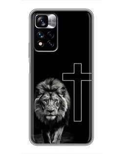 Чохол для Xiaomi Redmi Note 11 Pro Plus з картинкою «Лев та Хрест»