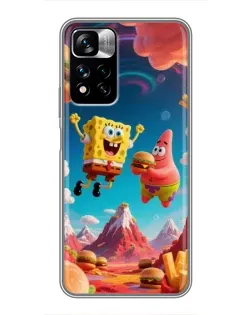 Чехол для Xiaomi Redmi Note 11 Pro Plus с картинкой «Космический фастфуд»