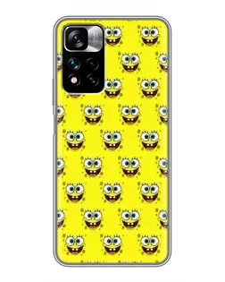 Чехол для Xiaomi Redmi Note 11 Pro Plus с картинкой «Паттерн Губка Боб»