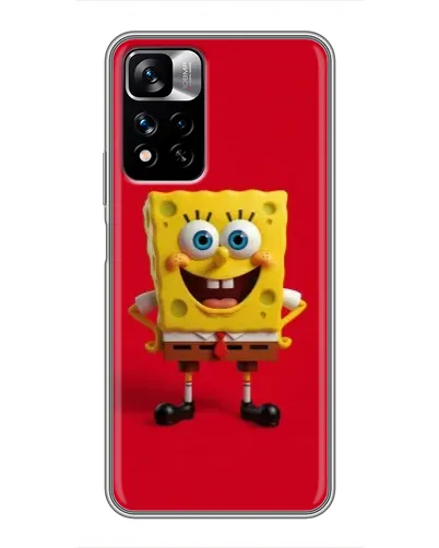 Чехол для Xiaomi Redmi Note 11 Pro Plus с картинкой «Спанч Боб на красном»