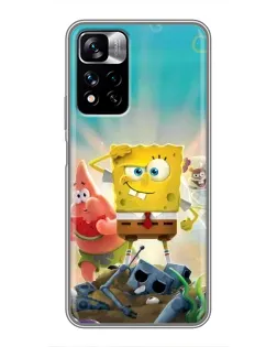 Чехол для Xiaomi Redmi Note 11 Pro Plus с картинкой «Спанч Боб победитель»