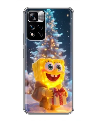 Чехол для Xiaomi Redmi Note 11 Pro Plus с картинкой «Рождественский Спанч Боб»