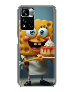 Чехол для Xiaomi Redmi Note 11 Pro Plus с картинкой «Повар Спанч Боб»