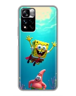 Чехол для Xiaomi Redmi Note 11 Pro Plus с картинкой «Спанч Боб под водой»