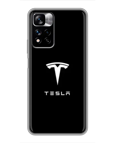 Чехол для Xiaomi Redmi Note 11 Pro Plus с картинкой «Tesla White Logo»