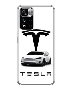 Чехол для Xiaomi Redmi Note 11 Pro Plus с картинкой «Tesla White Style»