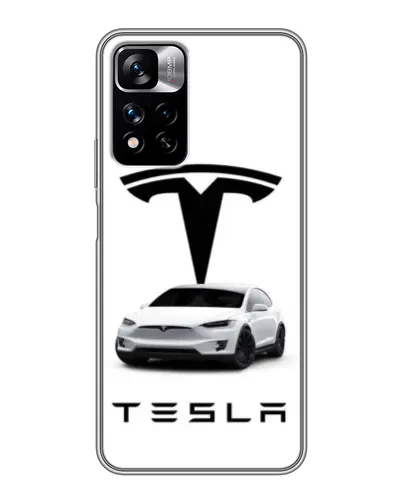 Чехол для Xiaomi Redmi Note 11 Pro Plus с картинкой «Tesla White Style»