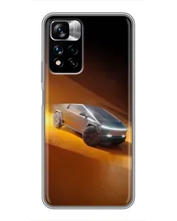 Чехол для Xiaomi Redmi Note 11 Pro Plus с картинкой «Cybertruck в пустыне»