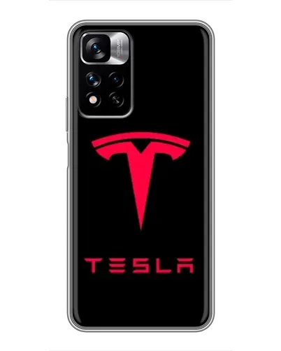 Чехол для Xiaomi Redmi Note 11 Pro Plus с картинкой «Tesla Red Logo»
