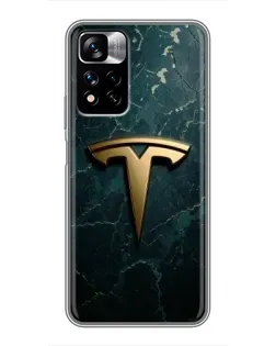 Чехол для Xiaomi Redmi Note 11 Pro Plus с картинкой «Мраморная Tesla Gold»