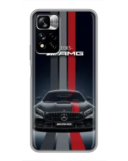 Чехол для Xiaomi Redmi Note 11 Pro Plus с картинкой «Mercedes — белый карбон»