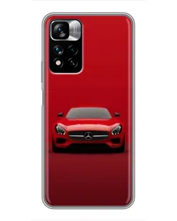 Чехол для Xiaomi Redmi Note 11 Pro Plus с картинкой «Красный Mercedes AMG»