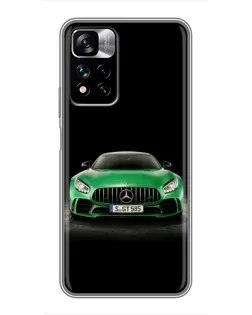 Чехол для Xiaomi Redmi Note 11 Pro Plus с картинкой «Mercedes — неоновый лого»