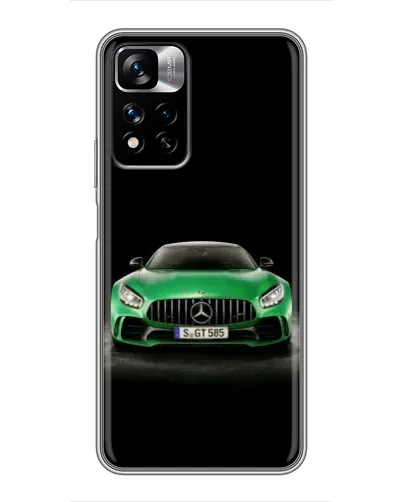 Чехол для Xiaomi Redmi Note 11 Pro Plus с картинкой «Mercedes — неоновый лого»