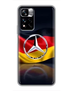 Чехол для Xiaomi Redmi Note 11 Pro Plus с картинкой «Mercedes — флаг Германии»
