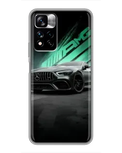 Чехол для Xiaomi Redmi Note 11 Pro Plus с картинкой «Темный Mercedes AMG»