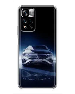 Чехол для Xiaomi Redmi Note 11 Pro Plus с картинкой «Ночной Mercedes EQ»