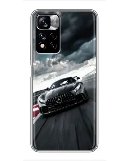 Чехол для Xiaomi Redmi Note 11 Pro Plus с картинкой «Гоночный Mercedes AMG»