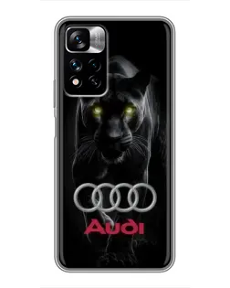 Чехол для Xiaomi Redmi Note 11 Pro Plus с картинкой «Пантера и Audi»