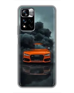 Чехол для Xiaomi Redmi Note 11 Pro Plus с картинкой «Audi в облаках дыма»