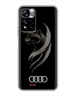 Чехол для Xiaomi Redmi Note 11 Pro Plus с картинкой «Графика — пантера и Audi»