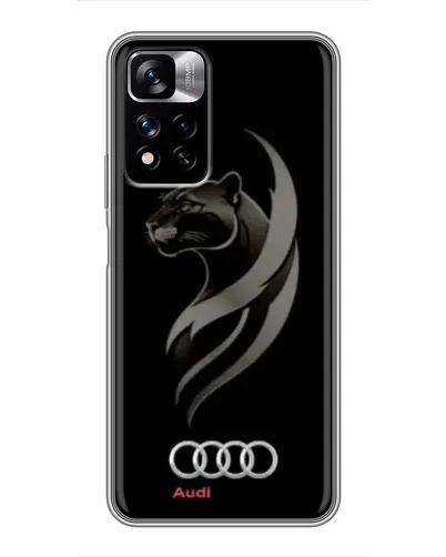 Чехол для Xiaomi Redmi Note 11 Pro Plus с картинкой «Графика — пантера и Audi»