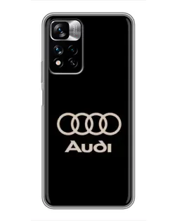 Чехол для Xiaomi Redmi Note 11 Pro Plus с картинкой «Audi — золотой логотип»