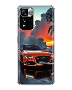 Чехол для Xiaomi Redmi Note 11 Pro Plus с картинкой «Audi — закат»
