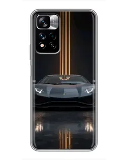 Чехол для Xiaomi Redmi Note 11 Pro Plus с картинкой «Lamborghini золотые линии»