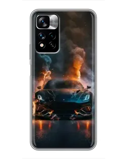 Чехол для Xiaomi Redmi Note 11 Pro Plus с картинкой «Lamborghini дымная эстетика»
