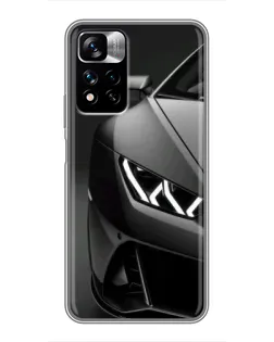 Чехол для Xiaomi Redmi Note 11 Pro Plus с картинкой «Lamborghini фары детализация»