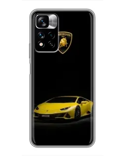 Чехол для Xiaomi Redmi Note 11 Pro Plus с картинкой «Lamborghini желтый акцент»