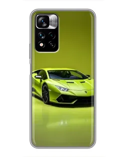 Чехол для Xiaomi Redmi Note 11 Pro Plus с картинкой «Салатовый Lamborghini Huracan»